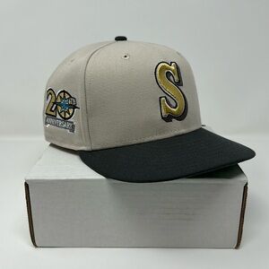 Topperz EU Seattle Mariners Stone/Gold Fitted Hat Size 7 3/8